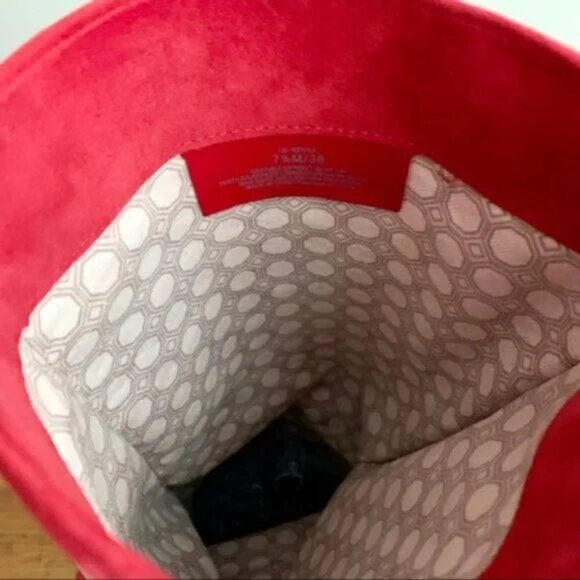 Louise ET CIE Red Suede Sevita Knee High Heeled Pointy Toe Boots - Picture 7 of 9